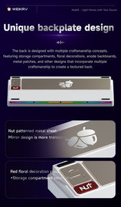 Weikav ชุดคีย์บอร์ดสำหรับเล่นเกมอลูมิเนียม Nut65พร้อมปะเก็นโครงสร้างแผ่น FR4แบบสปริงสามโหมดแหล่งจ่ายไฟ6000mAh - Product Image 5