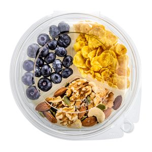 Tazón de inserción desechable sostenible de 3 compartimentos 15.4X15.4X12 Embalaje de ensalada de alimentos de plástico reciclable a prueba de manipulaciones - Product Image 4