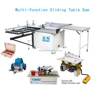 Scie à table pliante avec table d'extension coulissante pour un traitement précis des panneaux de bois