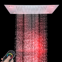 Douche de plafond à LED à double fonction, économie d'eau, à sortie unique, pour salle de bain