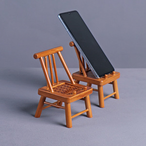 Miniature Bamboo Chair Set 2Pcs Square <b>Rustic</b> <b>Desk</b> Decor Lightweight <b>Office</b> Accessories - Product Image 3