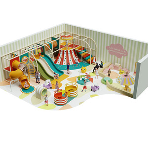 Custom Design Modular Kids Indoor Playground, Playground <b>Combined</b> with Trampoline Zone for Family Entertainment Center (FEC) - Product Image 1