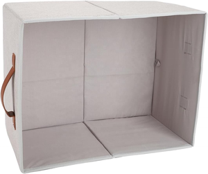 Boîte de rangement pliable en tissu de coton et de lin durable pour armoire, literie, chaussures, jeans, vêtements de bébé, jouets, usage polyvalent - Product Image 2
