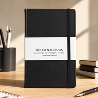 Carnet de notes A5 en cuir PU personnalisé pour entreprises, couverture rigide, couleur unie, avec sangle, pour voyages d'affaires, couverture en tissu