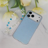 Coque de téléphone portable antichoc pour iPhone X Xr Max 11 12 13 14 15 16 17 Pro Max, housses de téléphone violettes avec chaîne pour iPhone 17 Air
