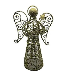 Custom wrought iron angel with wings iron metal decoration items