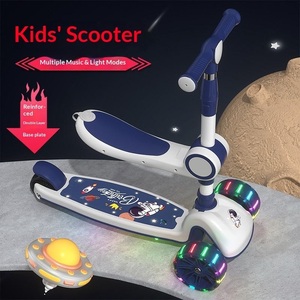 Patinete de Plástico para Niños 2 en 1, Patinete con Pedales para Niños, Carro Deslizante Plegable con Luz y Música - Product Image 2