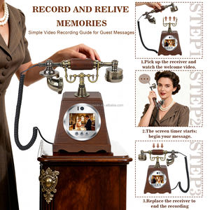 Livre d'or audio-vidéo <span class=keywords><strong>portable</strong></span> rétro moderne, fournitures pour fêtes, photomaton, livre d'or vidéo pour mariage, téléphone pour mariage - Product Image 4