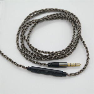 Cable de audio macho a macho de 3,5 mm, blindado trenzado de 1,2 m con micrófono y control para dispositivos de audio para automóvil - Product Image 4