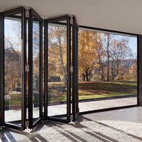 Portes pliantes modernes Clearview OEM/ODM pour usage commercial, en aluminium et verre, avec isolation thermique