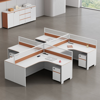 Ensemble de mobilier de bureau modulaire moderne - Combinaison ergonomique bureau et chaise pour 2/4/6/8 personnes