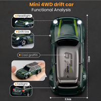 Mini voiture de drift à quatre roues motrices 1/64, voiture télécommandée électrique haute vitesse pour enfants, jouets Roblox pour enfants