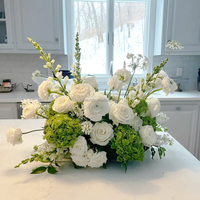 Fleurs d'allée d'entrée de mariage Anthurium Calla Lily, Bouquet de fleurs de sol pour mariage, Arrangement de chemin de fleurs en soie rose poudré