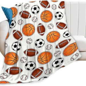 Sports Ball Gift Flannel <b>Blanket</b> Throw <b>Blanket</b> Nap <b>Blanket</b> Reversible Cozy <b>Warm</b> for Bedroom Living Room Custom Print OEM ODM - Product Image 1