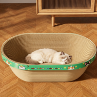 Bac à gratter pour chat en forme de baignoire, grand espace, profond, résistant à l'usure, sans éclats, avec jouet intégré, design moderne et luxueux, en carton