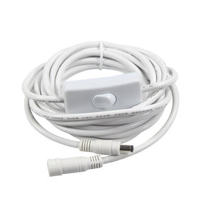 Cable blanco de 12V CC con interruptor de encendido/apagado 5,5mm * 2,1mm enchufe de barril macho a hembra para luz LED en productos electrónicos de consumo - Product Image 1
