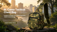 Sac à bandoulière tactique camouflage pour homme 8L, en polyester imperméable, système Molle, pour activités de plein air, randonnée, camping, tir, chasse