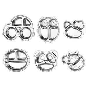 Plateau de service à compartiments profonds DD080 pour la maison, plateau à compartiments en acier inoxydable 304 pour la maternelle, assiettes à compartiments pour bébé, dessin animé - Product Image 6