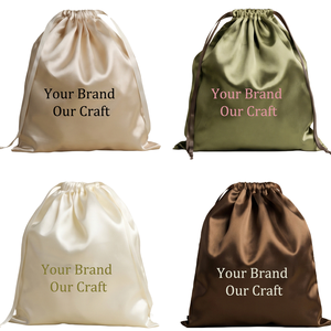 Sac de luxe léger en satin beige avec cordon de serrage pour parfums, vêtements, chaussures, sac anti-poussière, pochette à bijoux, emballage, pochette légère - Product Image 2