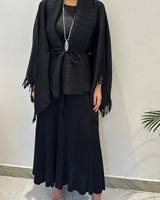 Nouvel Arrivage 2026 Ensemble deux pièces : Haut à lacets et pompons et Robe gilet plissée, style décontracté et tendance