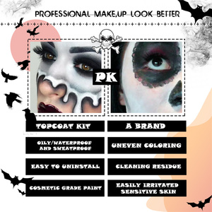 Kit de <span class=keywords><strong>Pintura</strong></span> Facial EELHOE, Profesional, Resistente al Agua, de Grado Cosmético, <span class=keywords><strong>Pintura</strong></span> Facial y Corporal Negra y Blanca, Maquillaje de Vampiro, Zombi y <span class=keywords><strong>Calavera</strong></span> - Product Image 6