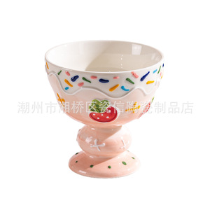 Taza de postre de tacón alto <span class=keywords><strong>con</strong></span> relieve pintado a mano, de diseño atractivo, tipo copa <span class=keywords><strong>para</strong></span> niña, <span class=keywords><strong>con</strong></span> diseño de dibujos animados, <span class=keywords><strong>para</strong></span> oficina, apta <span class=keywords><strong>para</strong></span> microondas - Product Image 5