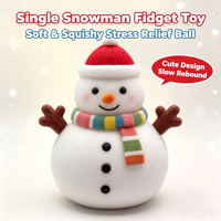 Jouet Squishy Bonhomme de Neige de Noël, Jouet Sensoriel Anti-Stress à Presser, Cadeau pour Enfants de 5 à 7 Ans, Boîte Cadeau de Noël, Faveur de Fête de Noël