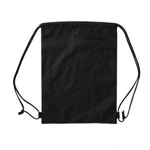 Minimalist Style <b>Drawstring</b> Lightweight Durable Black Polyester <b>Backpack</b> Bags for Sport /Travel - Product Image 1