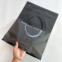 Pochette en poly noire personnalisée sac de vêtements en plastique sac zippé réutilisable avec logo t-shirt fermeture éclair sacs d'emballage scellés