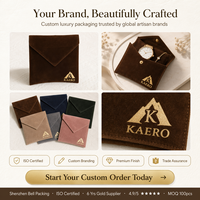 Kantong Beludru Coklat Tua Berlogo Kustom, Tas Kemasan Perhiasan Model Amplop dari Bahan Suede Imitasi, Kantong Penyimpanan Buku & Aksesoris Rambut, Kantong Pelindung Debu untuk Hadiah Mewah