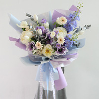 Papier d'emballage pour bouquet de fleurs Usee Wrap, imperméable, écologique, film iridescent bicolore, emballage cadeau pour bouquet, emballage laser