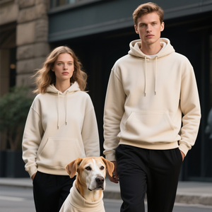 Joymay piyama sutra anjing kucing kustom Jin bulu imitasi katun Linen pola cetak poliester Corduroy pemilik hewan peliharaan yang cocok - Product Image 6