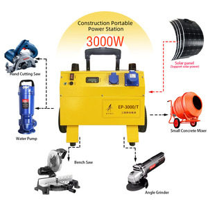 เครื่องกำเนิดไฟฟ้าพกพาคุณภาพสูง 220v 3000w สำหรับงานก่อสร้างฉุกเฉิน พร้อมแผงโซลาร์เซลล์ รุ่น Ep-3000/t - Product Image 1