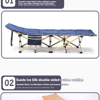 Lit de camping en métal de qualité supérieure, confortable, multifonctionnel, chaise inclinable pliable, utilisation hospitalière, lit simple pour adulte, bureau