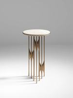 Table basse italienne légère et luxueuse en marbre base en acier inoxydable table d'appoint pour salon table d'angle d'hôtel minimaliste