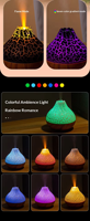 Mini humidificateur ultrasonique design volcan, veilleuse à changement de couleur, portable avec commande par bouton pour la maison et l'usage domestique