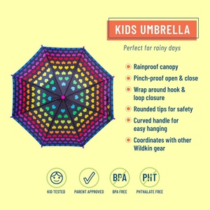 Children's Cartoon Polka Dot Rainbow Straight Bone Umbrella Rainproof Canopy Curved Handle Easy Hanging Mini Manual Control - Product Image 3