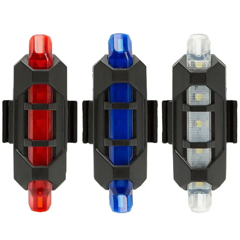 Colorful Cycle Torch USB Rechargeable Bike Set Mini Bikes Accessories Safety Warning Rear Light Taillight