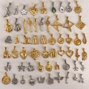 Wasserfeste Schmuck-Accessoires: Halskettenanhänger aus Edelstahl, personalisierter CZ Herz-Charm-Bar, DIY-Boutique, Stern-, Herz-, Schlüssel-Anhänger - Product Image 3