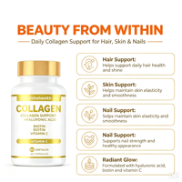 Capsules de collagène beauté marque privée pour l'éclat de la peau, le soutien des cheveux et des ongles avec biotine, vitamine C et acide hyaluronique pour adultes