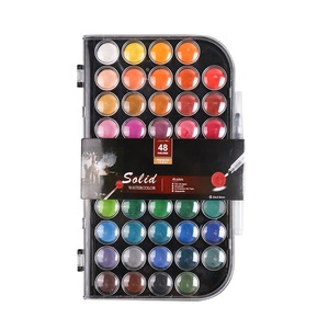 Ensemble de peinture à l'<span class=keywords><strong>aquarelle</strong></span> solide Giorgione 48 couleurs avec pinceau en nylon pour enfants, étudiants, peinture à l'eau - Product Image 1