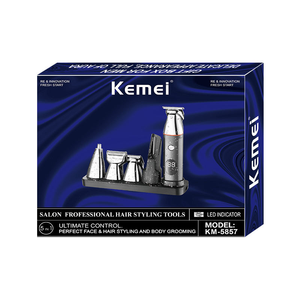 Tondeuse à cheveux professionnelle pour hommes avec écran LCD numérique <span class=keywords><strong>Kemei</strong></span> KM-5857, machine à couper les cheveux USB haute puissance, barbier avec poignée - Product Image 6