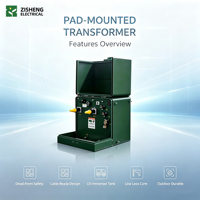 Transformateur monophasé 50 kVA 14 kV 120-240 V à montage sur socle, homologué, résistant aux intempéries, haute efficacité pour usage résidentiel