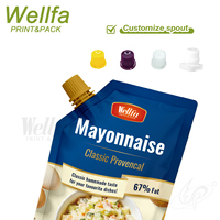 Sachet Doypack personnalisé par le fabricant avec bec verseur pour sauces liquides, haute barrière, qualité alimentaire, pour mayonnaise, sauce barbecue, sauce tomate