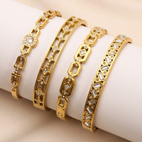 Bracelet Gaovo Premium Luxe Léger Géométrique Pavé CZ en Acier Inoxydable Polyvalent Tendance Résistant au Ternissement Bijoux de Mode pour Femme