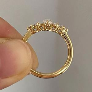 OEM ODM 925 argento Sterling unico <span class=keywords><strong>anello</strong></span> di <span class=keywords><strong>Tiara</strong></span> zircone Marquise per matrimoni e fidanzamenti placcati in rodio e oro - Product Image 3