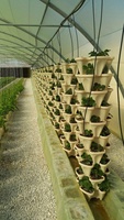Pot de fleur hydroponique vertical empilable Tour pour le jardin Pot de fraise Pots de fleurs