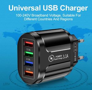 2024 New Arrival Luminous 4USB Electric Fast Charger QC3.0 15W PC Fireproof Material Travel Charger for Mobile Phone Smart Watch - Product Image 2