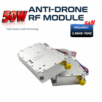 Module RF anti-drone GaN large bande 50W 1100-1300MHz personnalisé avec gain de 50dB et 28V pour système de défense UAV de sécurité à basse altitude