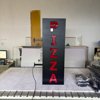 Mini enseigne LED verticale pour pizza, rouge, lumineuse, murale, pour magasin de nourriture, publicité extérieure, boîte lumineuse, signalétique